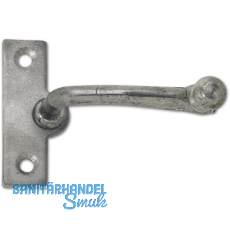 Fensterreiber m. Eisenknopf auf eckiger, austrag. Platte, 22 mm, Grauguss blank