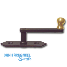 Fensterreiber Antik mit Messingknopf, 20 mm, Stahl schwarz lackiert