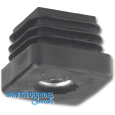 Fußkappen für Quadratrohr-mit Gewindeloch M10, 25 x 25, Kunststoff schwarz Fußkappen für Quadratrohr-mit Gewindeloch M10, 25 x 25, Kunststoff schwarz