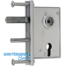 Gittertorschloss PZW, DM 50, U-Stulp, Riegel 10 x 50 mm, Stahl verzinkt