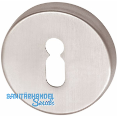 GRUNDMANN WC-Rosette  50 mm, m. Anschraubtrger\"U\" u. Drehknopf, silber elox.