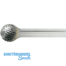 LUKAS HM-Frsstift Form D Kugel Kopf  4 mm Lnge 3 mm Zahnung 7 Schaft 3 mm