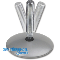 Höhenverstellschraube mit Gelenk, ø60, M10x60, Edelstahl gebürstet/FE verzinkt Höhenverstellschraube mit Gelenk, ø60, M10x60, Edelstahl gebürstet/FE verzinkt