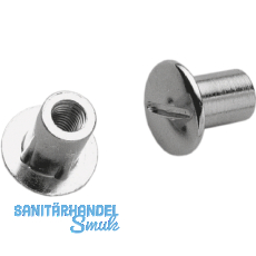 Hlsenmutter M6 mit Rille, H 31, Stahl vernickelt