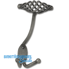 Huthaken Cage Breite 90 mm, Hhe 160 mm, Stahl altzinn antik