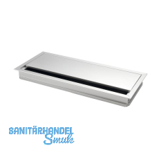 Kabeldurchgang eckig mit Staubschutzbrste, 70x70x25 mm, Aluminium eloxiert