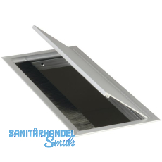 Kabeldurchgang eckig mit Staubschutzbrste, 300x120x25 mm, Aluminium eloxiert