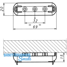 Kabelhalter Luxo, Lnge 69 mm, Kunststoff schwarz