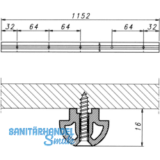 Kabelschiene Prisma, Lnge 1152 mm, Kunststoff schwarz