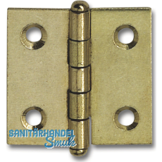 Knopfscharnier - leichte Ausführung 30x30x1 mm, Stahl vermessingt Knopfscharnier - leichte Ausführung 30x30x1 mm, Stahl vermessingt