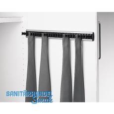 Krawattenhalter starr Modell D, 432x48x52 mm, Aluminium/Kunststoff schwarz Krawattenhalter starr Modell D, 432x48x52 mm, Aluminium/Kunststoff schwarz