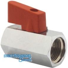 Kugelhahn mit beidseitigem IG 1/4\" mit kurzem Hebel