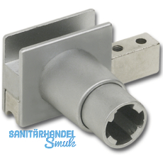 HEKNA 541 Zylinder-Laufschuhschloss Profil mit Glasnut, verchromt matt