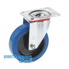 Lenkrolle mit Elastikrad u. Rollenlager 100 x 36 mm/Platte 100 x 85 mm