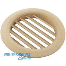 Lftungsrosette rund  74 mm, Einlass  60 mm, Buche gedmpft roh