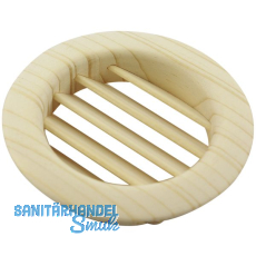 Lftungsrosette rund  112 mm, Einlass  94 mm, Fichte roh