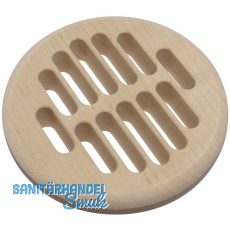 Lftungsrosette rund  83 mm, Einlass  68 mm, Erle roh