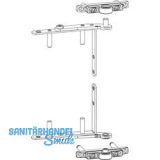 MACO Drehlager 3-flg. links, Holz, oben+unten, 80 kg, silber (10722)