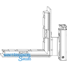 MACO Ecklagerband DT mit V, 12/18-13 mm, links, mit Unterlage, silber (209595)