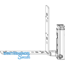 MACO Falzecklagerband TO mit V, 4/18-9 mm, links, 130 kg, silber (55240)