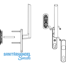 MACO HS Griffgarnitur 12, PZ innen, TS 69-78 mm, Alu silber eloxiert (103644)