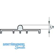 MACO HS Laufschiene unten flach, H=5 mm, silber, L=5000 mm (N20215)