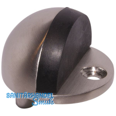 Bodentürpuffer - Bodenpl. ø 45 mm, Anschlagh. 17 mm, Edelstahl matt Bodentürpuffer - Bodenpl. ø 45 mm, Anschlagh. 17 mm, Edelstahl matt