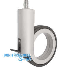 Designrolle Rotola mit Bremse, Gewindestift M 10 x 15 mm, silberfarbig/schwarz