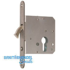 Schiebetrschloss m. vernickeltem Bogenriegel, PZ, DM 45, Stulp rund, Edelstahl