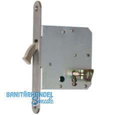 Schiebetrschloss m. vernickeltem Bogenriegel, BB, DM 65, Stulp rund, Edelstahl