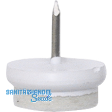 Nagelgleiter mit Filzgleiter und Einschlagstift, rund, 24, KS wei