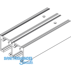 HAWA-Ordena 70/P - 70/F Doppellaufschiene gebohrt, Lnge 2500 mm, Alu eloxiert