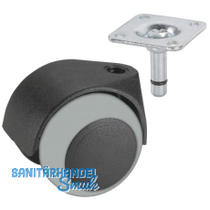 Parkett-Doppelrolle 40mm Kunststoff-schwarz