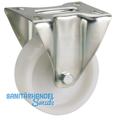 Polyamid-Bockrolle mit Gleitlager 125 x 35 mm/Platte 100 x 85 mm