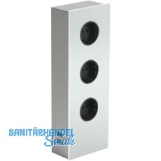 Power Turm G Edelstahl/Glas wei, 3x Schukosteckdose, 2 x USB-Ladebuchse