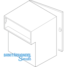 Durchwurfbriefkasten gerade, 300x330x205 mm, Mauerstrke 225 mm, Stahl verzinkt