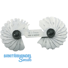 Radienschablone 7.5-15 mm 16 Blatt zum Messen von Innen- und Auenradien
