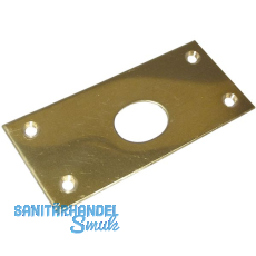 Riegelschlieblech gerade, mit ovalem Loch, 78 x 34 mm, Messing blank