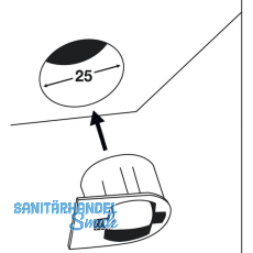 Roller-Mini BSR Bohrsenkrolle soft Radberstand 1 mm,  25 mm,Kunststoff schwarz