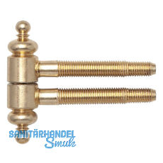 Einbohrband 2-tlg. mit Zierkopf,  16 mm, Bandh. 63 mm, Stahl vermessingt