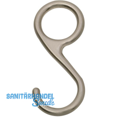 S-Haken geschlossen, Zamak Edelstahl Effekt