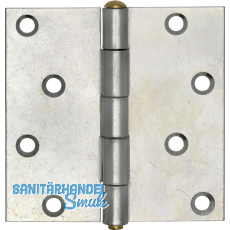 Scharnier quadratisch-Stift lose Rollen ø 11,6 mm, 100 x 100 mm, Stahl verzinkt Scharnier quadratisch-Stift lose Rollen ø 11,6 mm, 100 x 100 mm, Stahl verzinkt