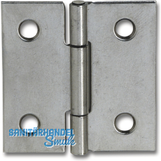 Scharnier DIN 7954 C quadratisch Rollen  4,6 mm, 40 x 40 mm,Stahl verzinkt