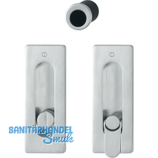 Schiebetrmuschel Set -eckig BB, Messing verchromt matt - PVD