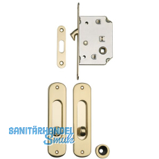 Schiebetrschloss- u. Griffset, DM 50, Nu 8 mm, Messing poliert