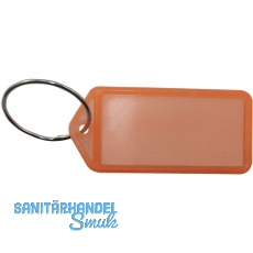 Schlsselanhnger - mit Papiereinlage, Kunststoff transparent orange
