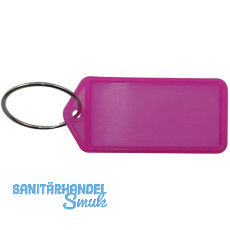 Schlsselanhnger - mit Papiereinlage, Kunststoff transparent pink