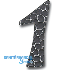 Ziffer, Type 4, Hhe 120 mm, Schmiedeeisen schwarz verzinkt