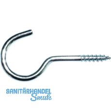 Schraubhaken mit Holzgewinde gebogen 3,2x60 verzinkt-blau