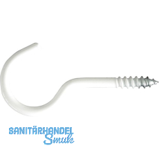 Schraubhaken mit Holzgewinde gebogen 2,6x30 wei-beschichtet